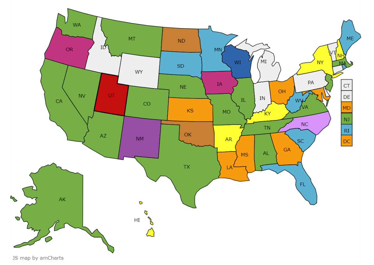 Map of State Termination of Parental Rights Laws that Include Parental Disability